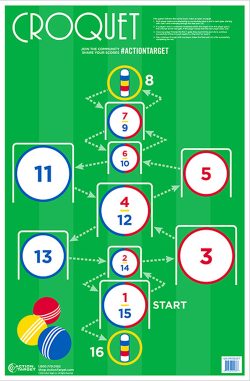 Action Target GSCROQUET100 Entertainment  Croquet Paper Hanging 23" x 35" Multi-Color 100 Per Box