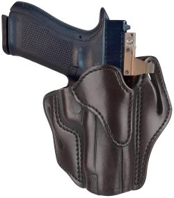 1791 Gunleather ORBH23SBRR BH2.3 Optic Ready OWB Size 2.3 Signature Brown Leather Belt Slide Compatible w/Glock 17/20/21/22/31/34/35/40/41/S&W M&P Shield Right Hand