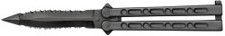 Cold Steel CS-92EAA FGX Balisong 5" Folding Part Serrated Black Griv-Ex Blade & Handle