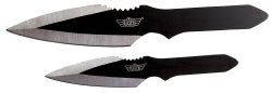 Uzi Accessories UZKTRW002 Throwing Knives  Fixed Spear Point Plain Black Stainless Steel Blade Black Stainless Steel Handle Includes